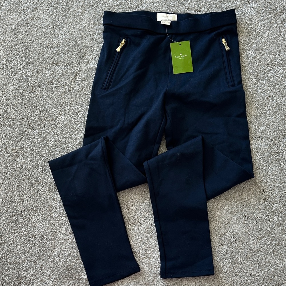 Kate Spade Navy Leggings with Gold Accents